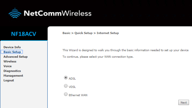 basic setup vdsl